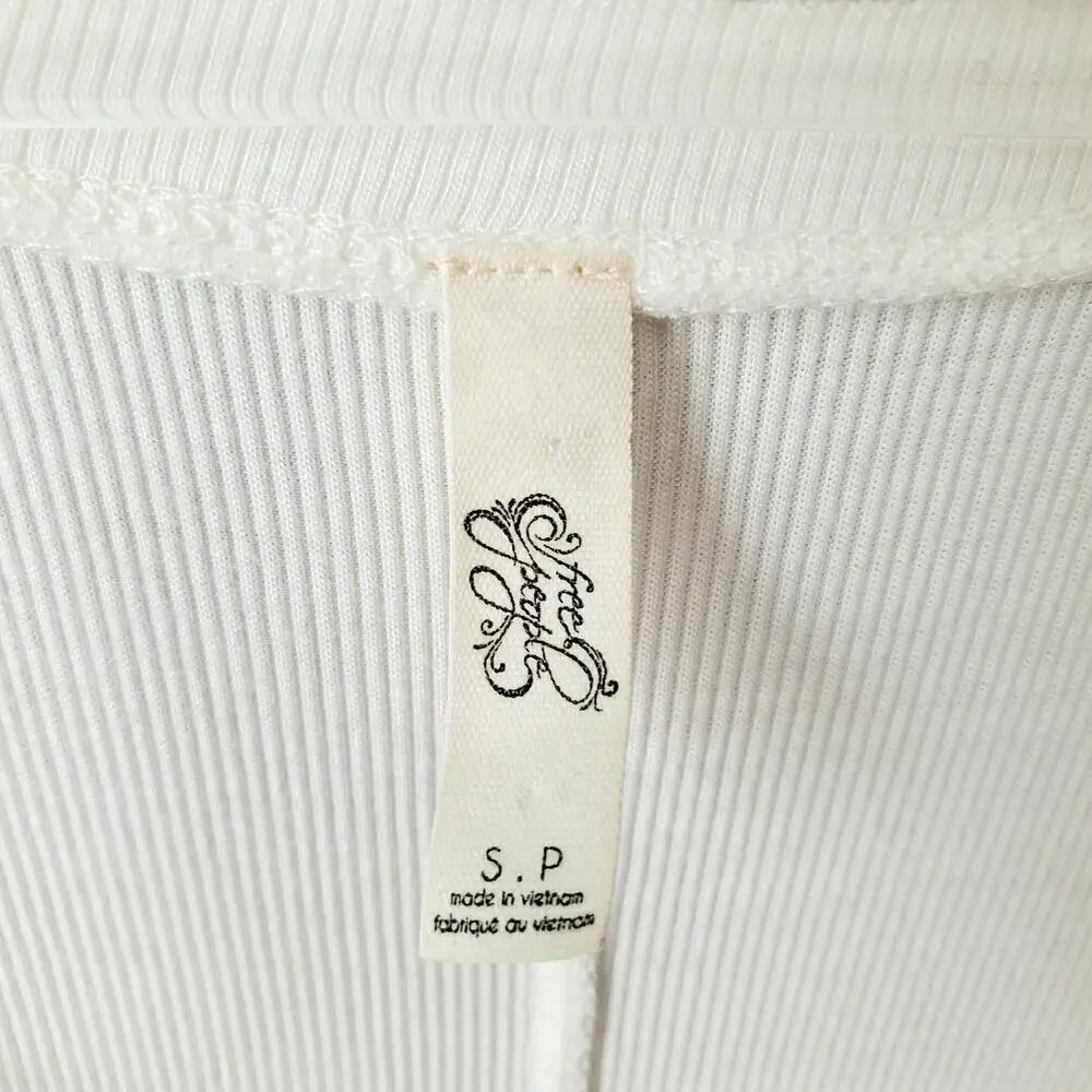 Women Free People Ivory January Soft Knit Shirt Top S Oversize Minimalist Cozy